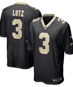Men's New Orleans Saints Wil Lutz Black Game Jersey JS8492 nicesnker