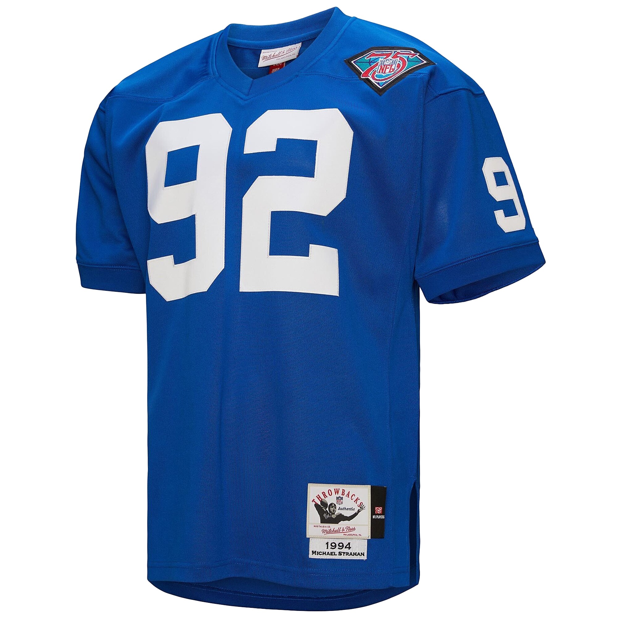 Men's New York Giants 1994 Michael Strahan Mitchell & Ness Royal Throwback Retired Player Jersey JS8446 nicesnker - Image 2