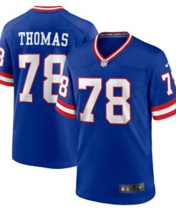 Men's New York Giants Andrew Thomas Royal Classic Player Game Jersey JS4879 nicesnker