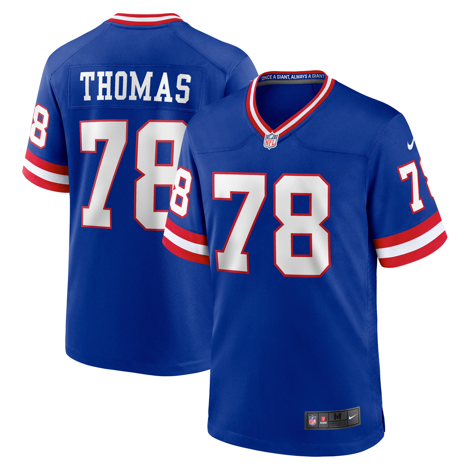 Men's New York Giants Andrew Thomas Royal Classic Player Game Jersey JS4879 nicesnker