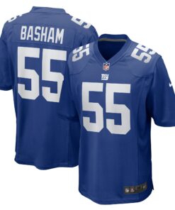 Men's New York Giants Boogie Basham Royal Team Game Jersey JS3659 nicesnker