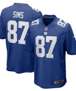 Men's New York Giants Cam Sims Royal Game Jersey JS2921 nicesnker