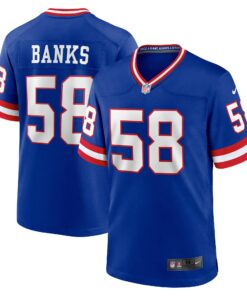 Men's New York Giants Carl Banks Royal Classic Retired Player Game Jersey JS4036 nicesnker