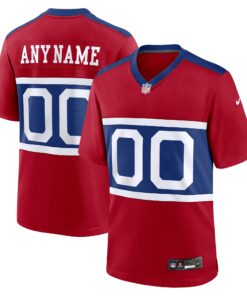 Men's New York Giants Century Red Alternate Game Custom Jersey JS9604 nicesnker