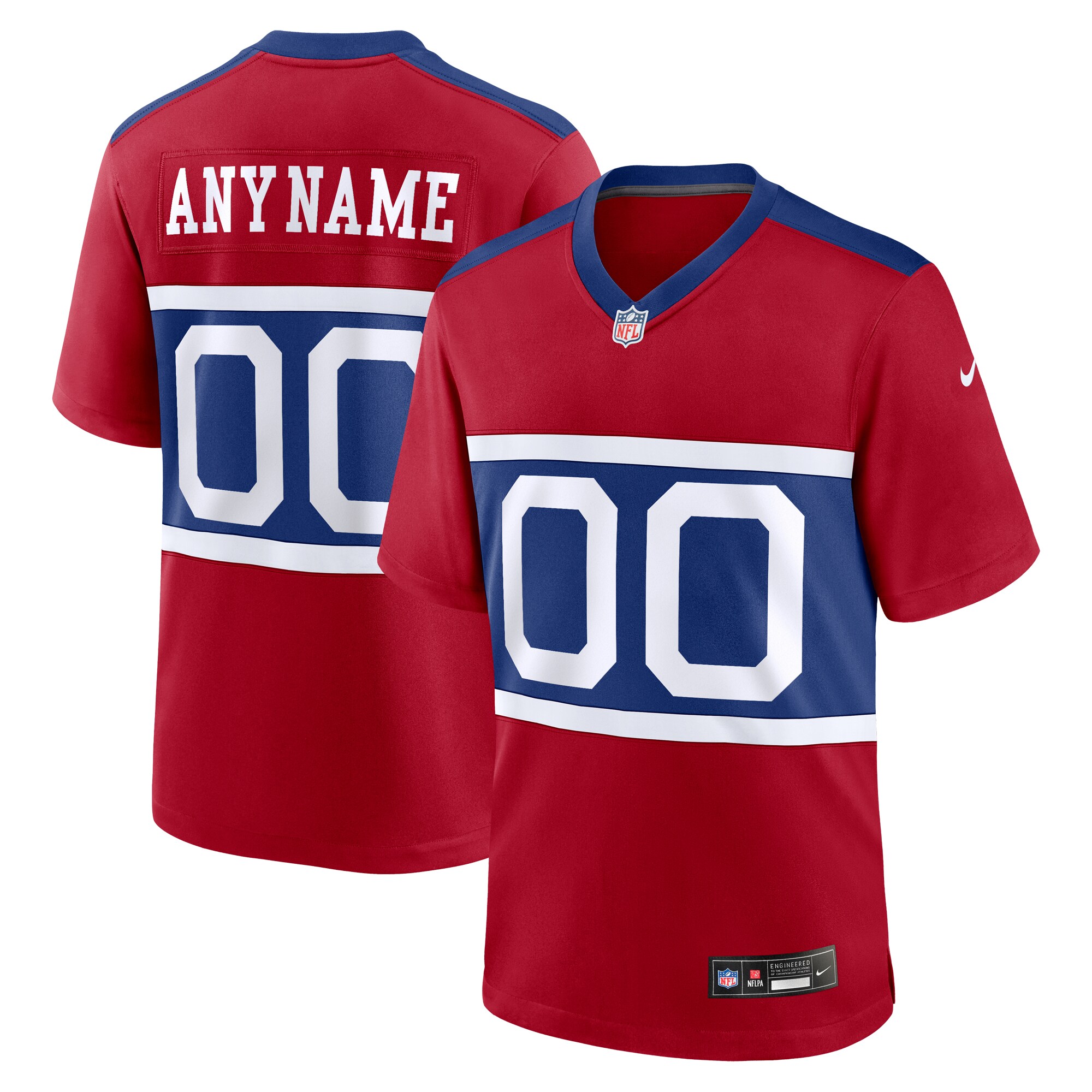 Men's New York Giants Century Red Alternate Game Custom Jersey JS9604 nicesnker
