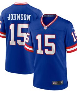 Men's New York Giants Collin Johnson Royal Classic Player Game Jersey JS8621 nicesnker