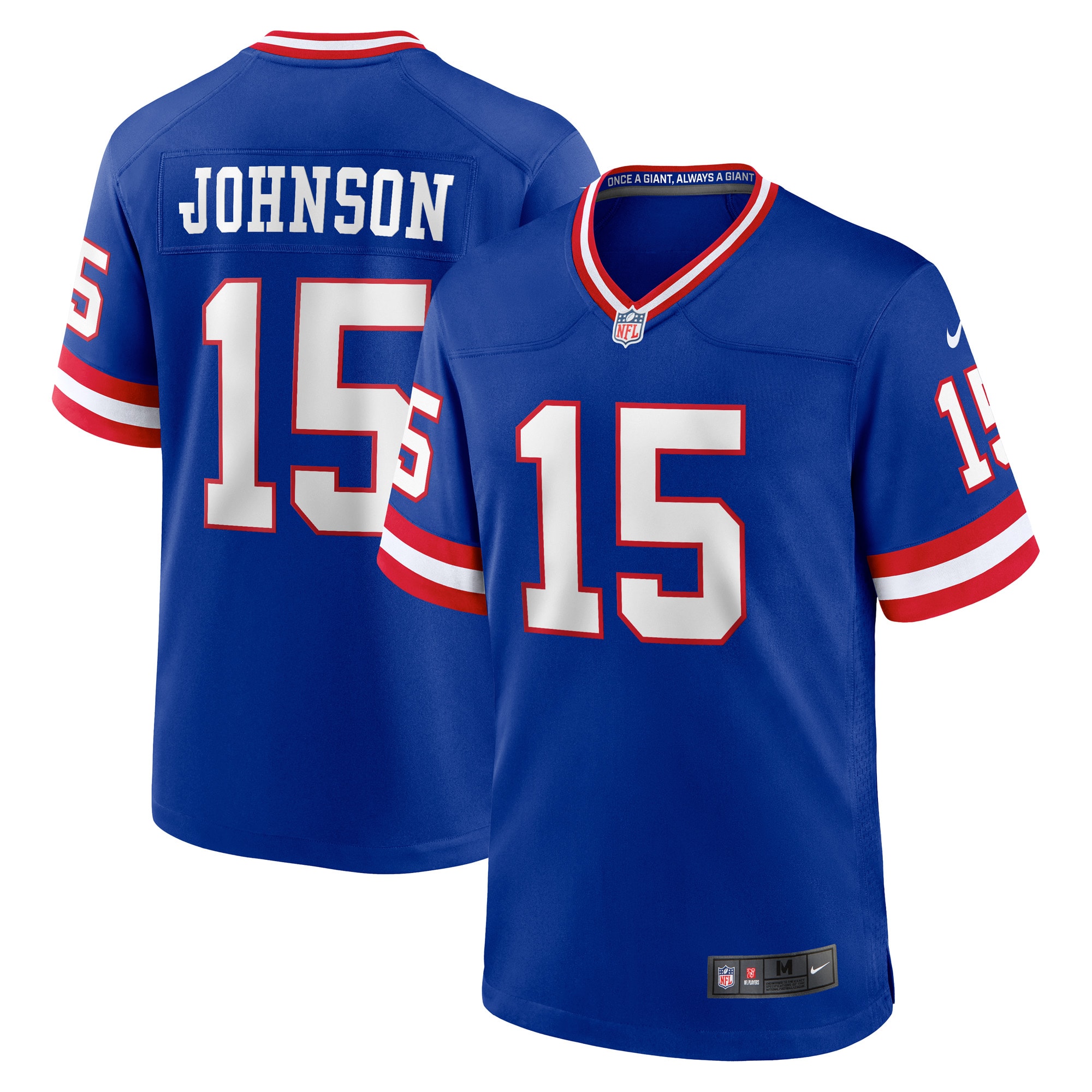 Men's New York Giants Collin Johnson Royal Classic Player Game Jersey JS8621 nicesnker