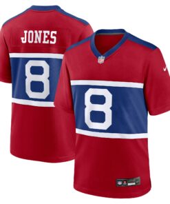 Men's New York Giants Daniel Jones Century Red Alternate Player Game Jersey JS4179 nicesnker