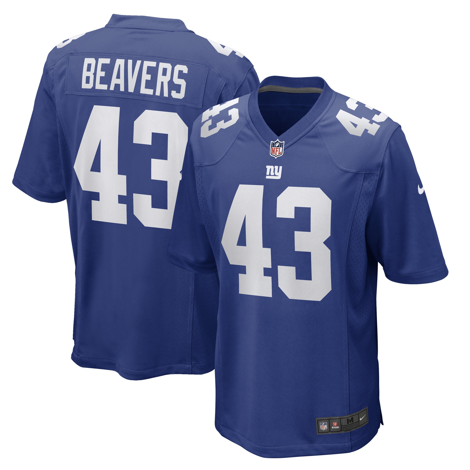 Men's New York Giants Darrian Beavers Royal Game Player Jersey JS4735 nicesnker