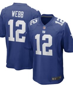 Men's New York Giants Davis Webb Royal Game Player Jersey JS2836 nicesnker