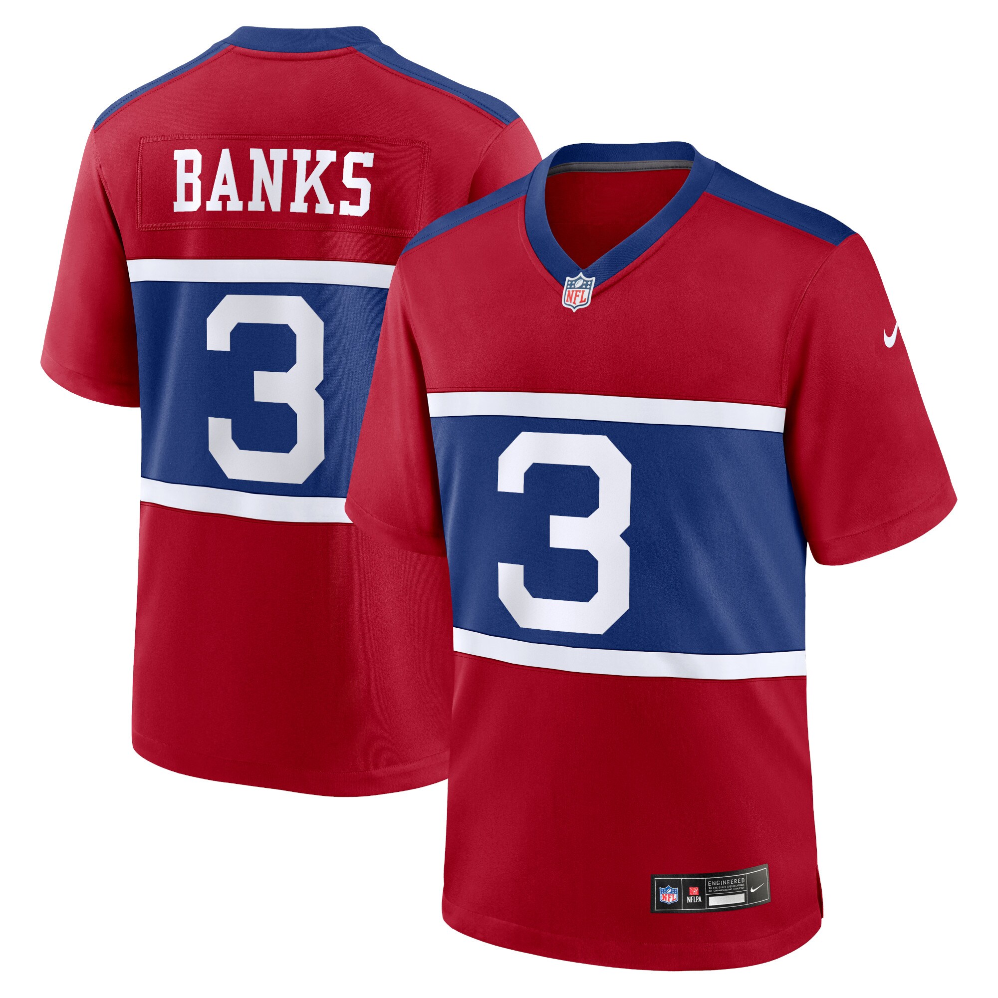 Men's New York Giants Deonte Banks Century Red Alternate Player Game Jersey JS5286 nicesnker