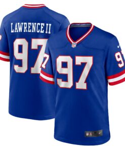 Men's New York Giants Dexter Lawrence II Royal Classic Game Player Jersey JS6804 nicesnker