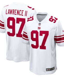 Men's New York Giants Dexter Lawrence II White Game Player Jersey JS3155 nicesnker