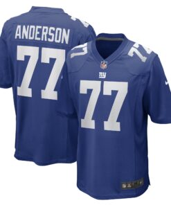 Men's New York Giants Jack Anderson Royal Game Player Jersey JS8903 nicesnker