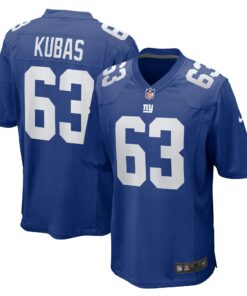 Men's New York Giants Jake Kubas Royal Team Game Jersey JS6422 nicesnker