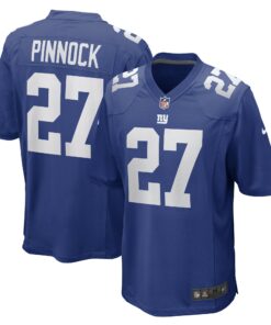 Men's New York Giants Jason Pinnock Royal Game Player Jersey JS1694 nicesnker