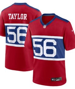 Men's New York Giants Lawrence Taylor Century Red Alternate Retired Player Game Jersey JS3224 nicesnker