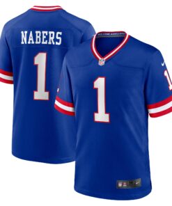Men's New York Giants Malik Nabers Royal 2nd Alternate Game Jersey JS2401 nicesnker