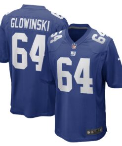 Men's New York Giants Mark Glowinski Royal Game Player Jersey JS8419 nicesnker