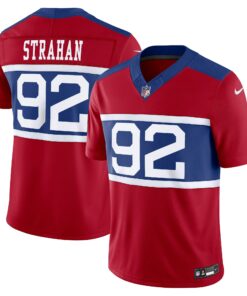 Men's New York Giants Michael Strahan Century Red Alternate Vapor F.U.S.E. Retired Player Limited Jersey JS9824 nicesnker