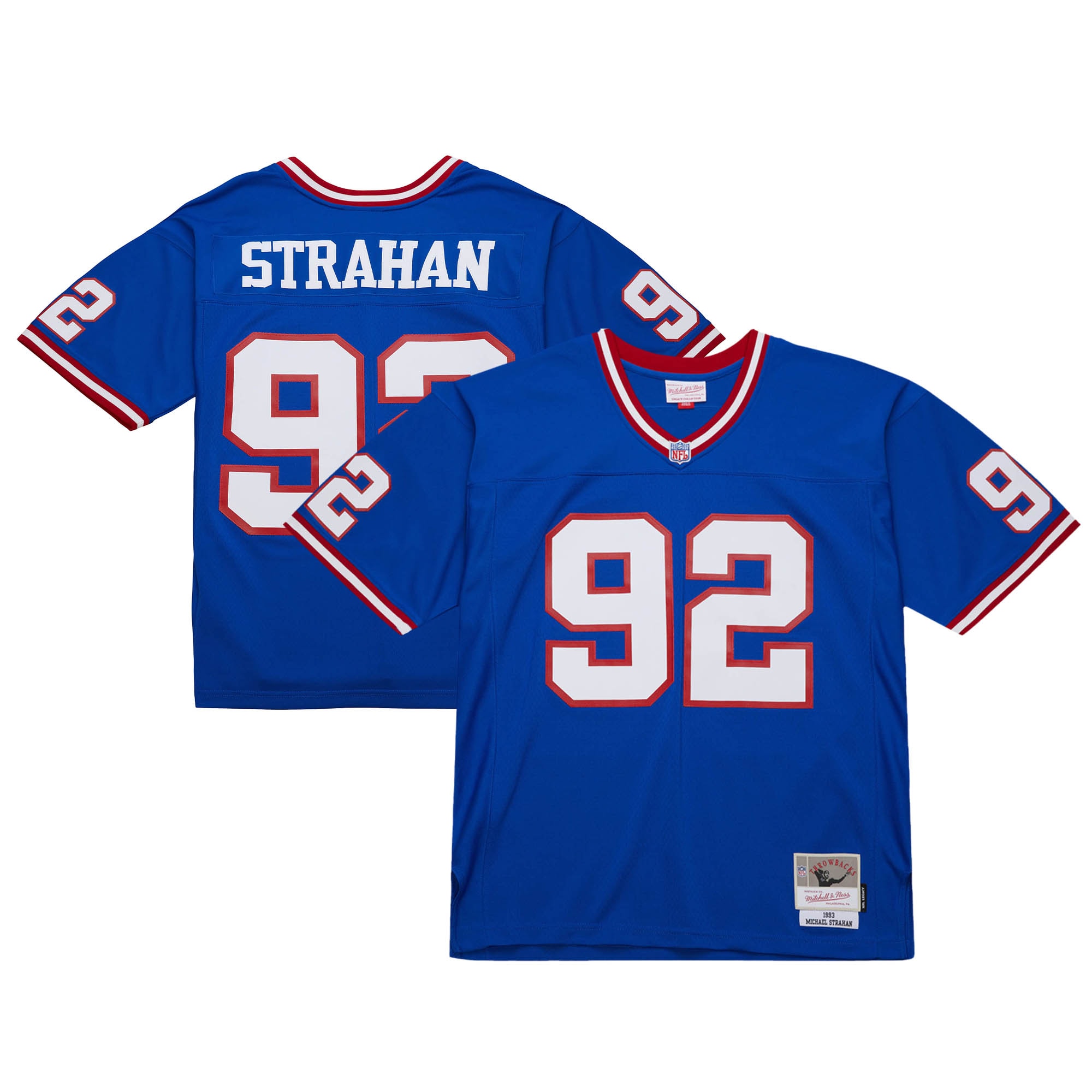 Men's New York Giants Michael Strahan Mitchell & Ness Royal 1993 Legacy Jersey JS3211 nicesnker