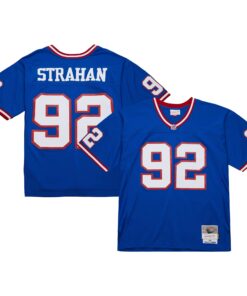 Men's New York Giants Michael Strahan Mitchell & Ness Royal Big & Tall 1993 Retired Player Jersey JS2343 nicesnker