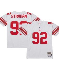 Men's New York Giants Michael Strahan Mitchell & Ness White Legacy Jersey JS5377 nicesnker