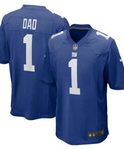 Men's New York Giants Number 1 Dad Royal Game Jersey JS7352 nicesnker