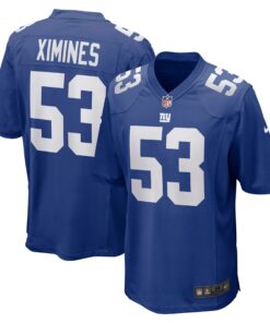 Men's New York Giants Oshane Ximines Royal Game Jersey JS7006 nicesnker