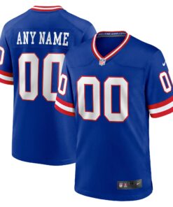 Men's New York Giants Royal Classic Custom Game Jersey JS4956 nicesnker