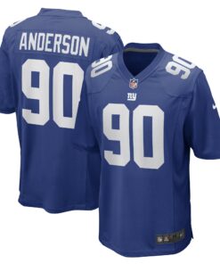 Men's New York Giants Ryder Anderson Royal Game Player Jersey JS2647 nicesnker