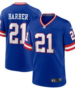 Men's New York Giants Tiki Barber Royal Classic Retired Player Game Jersey JS7489 nicesnker