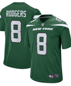Men's New York Jets Aaron Rodgers Gotham Green Game Jersey JS3427 nicesnker
