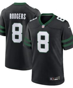 Men's New York Jets Aaron Rodgers Legacy Black Alternate Game Jersey JS8068 nicesnker