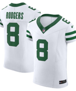 Men's New York Jets Aaron Rodgers Legacy White Vapor F.U.S.E. Elite Jersey JS1758 nicesnker