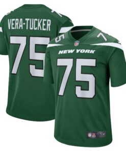Men's New York Jets Alijah Vera-Tucker Gotham Green Game Player Jersey JS5358 nicesnker