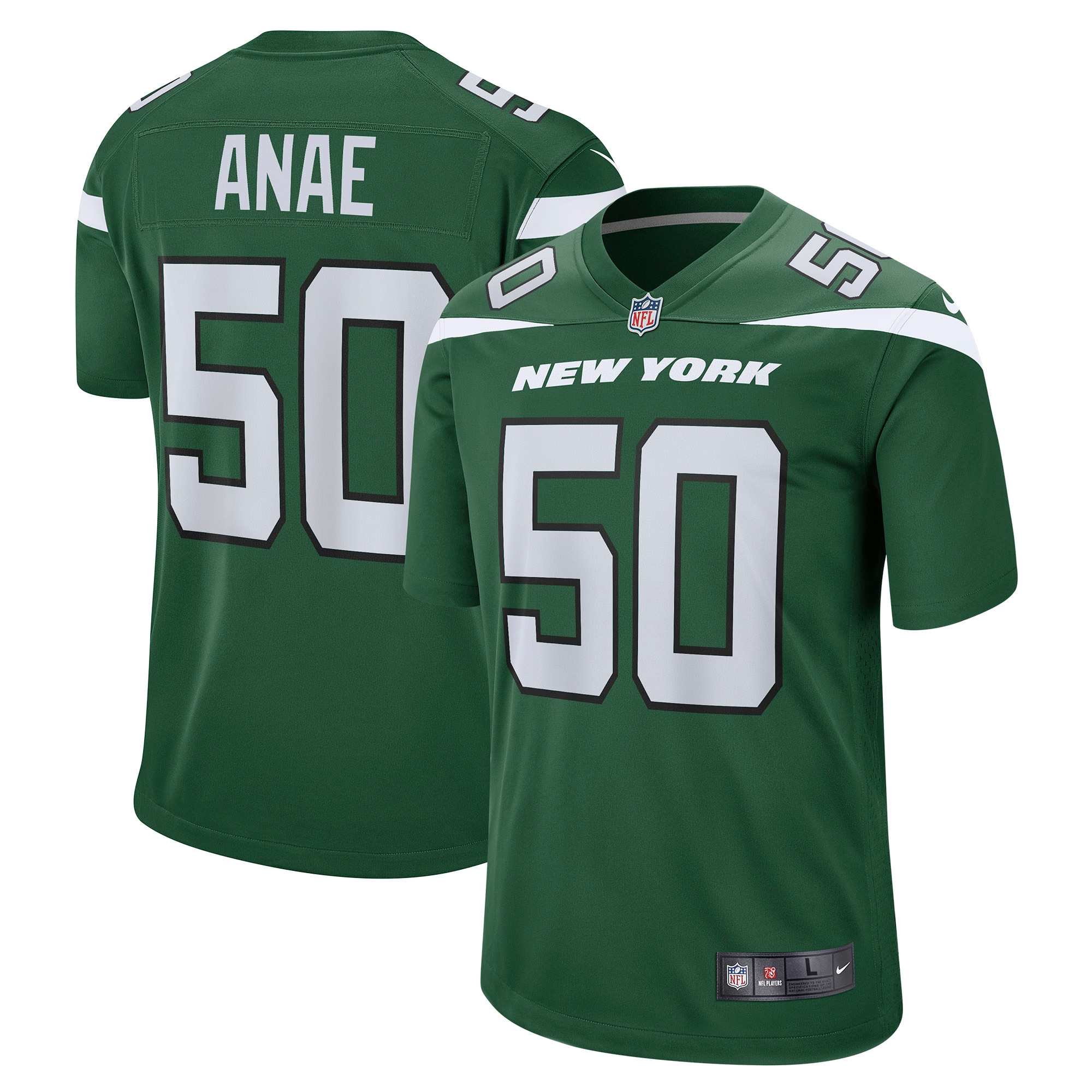 Men's New York Jets Bradlee Anae Gotham Green Game Player Jersey JS6426 nicesnker