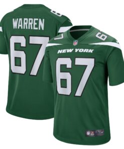 Men's New York Jets Carter Warren Gotham Green Game Jersey JS8710 nicesnker