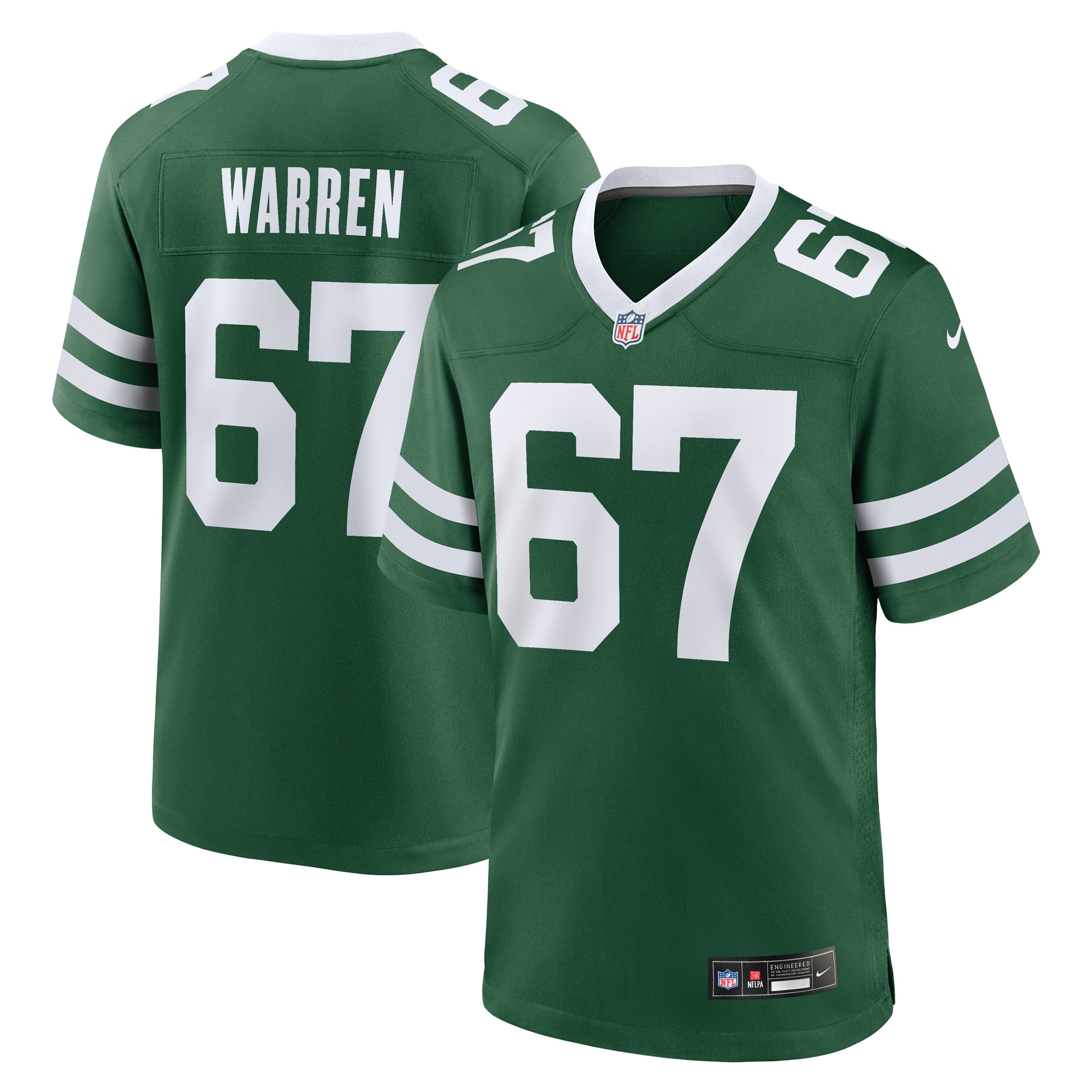Men's New York Jets Carter Warren Legacy Green Team Game Jersey JS2709 nicesnker