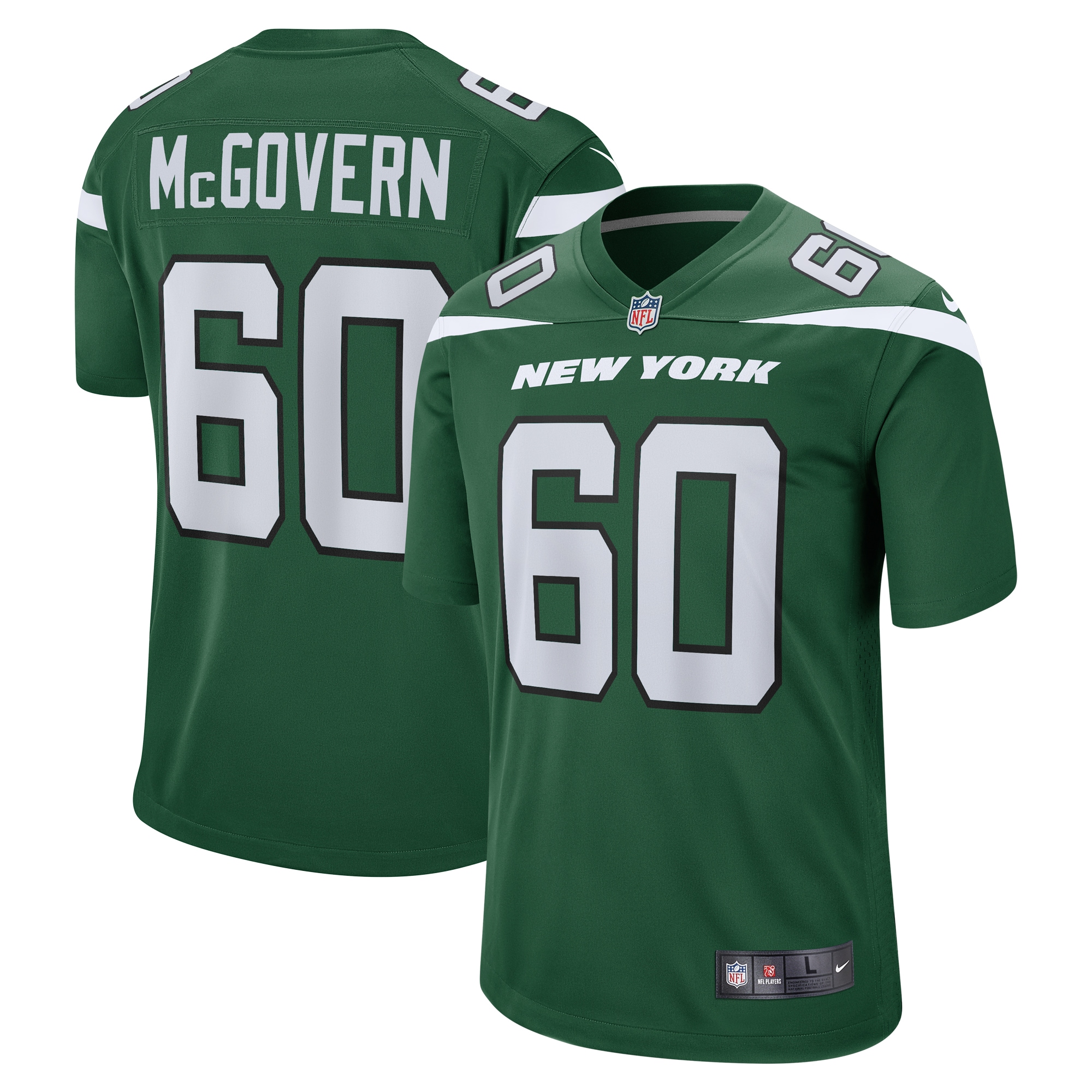 Men's New York Jets Connor McGovern Gotham Green Game Jersey JS4292 nicesnker