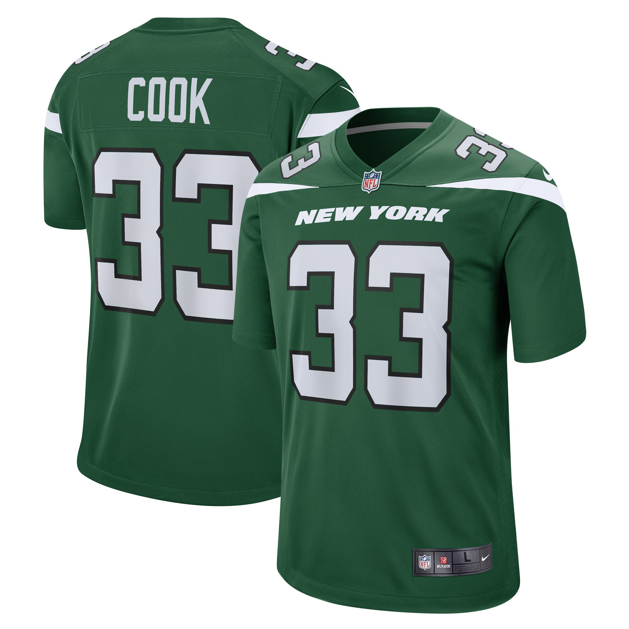 Men's New York Jets Dalvin Cook Gotham Green Game Player Jersey JS4309 nicesnker
