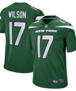 Men's New York Jets Garrett Wilson Green Player Game Jersey JS7730 nicesnker