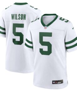 Men's New York Jets Garrett Wilson Legacy White Game Jersey JS1712 nicesnker