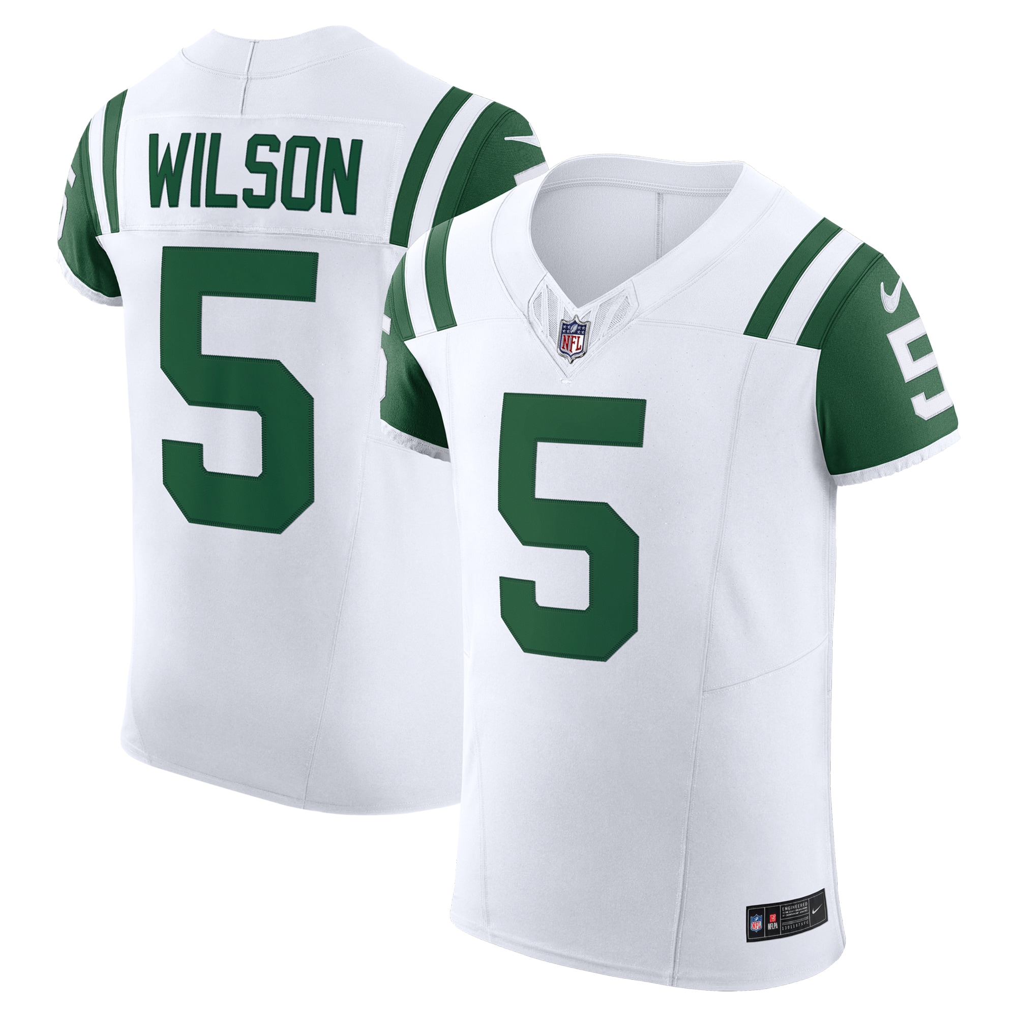 Men's New York Jets Garrett Wilson White Classic Alternate Vapor F.U.S.E. Elite Jersey JS5193 nicesnker