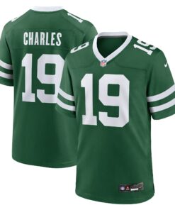 Men's New York Jets Irvin Charles Legacy Green Team Game Jersey JS1268 nicesnker
