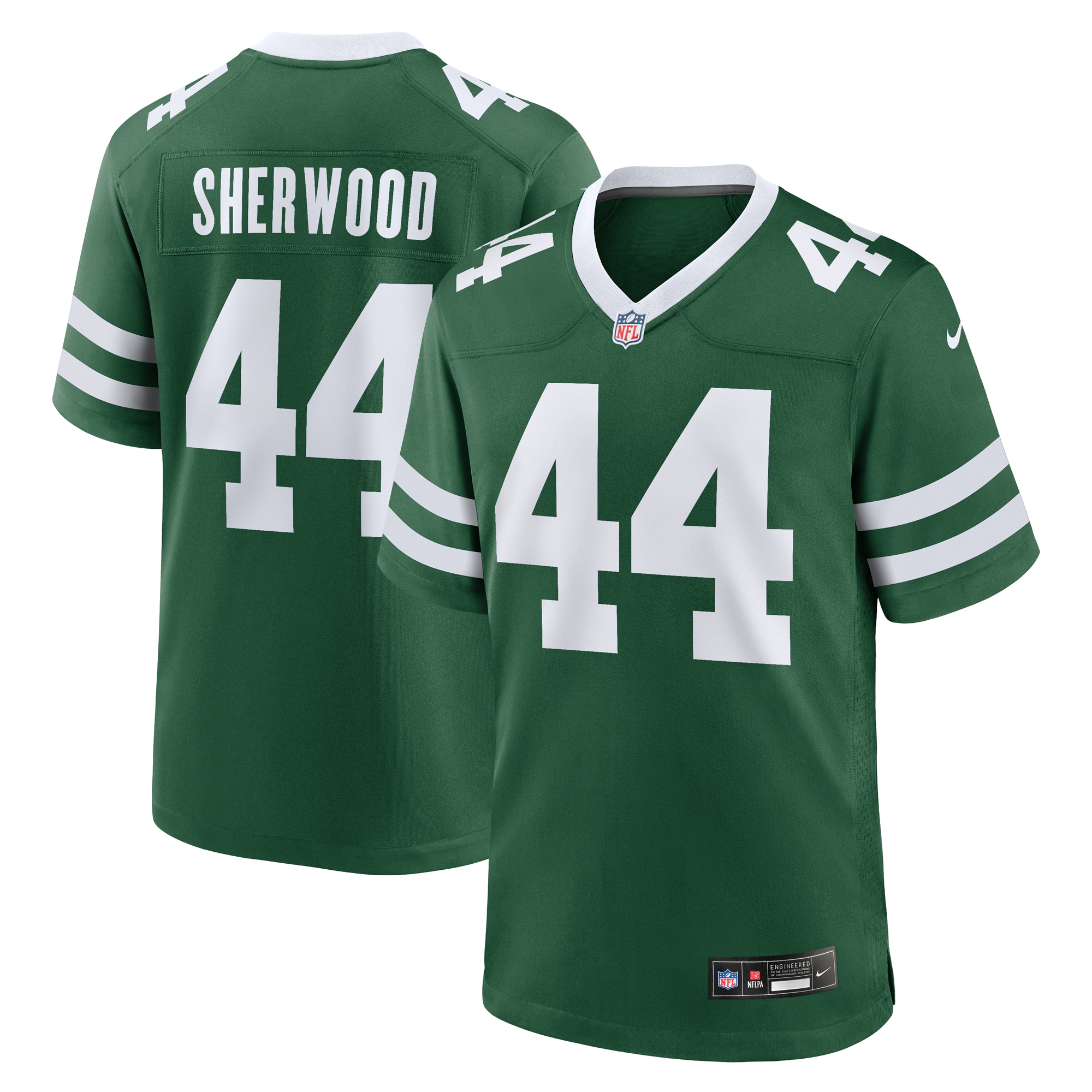 Men's New York Jets Jamien Sherwood Legacy Green Team Game Jersey JS2507 nicesnker