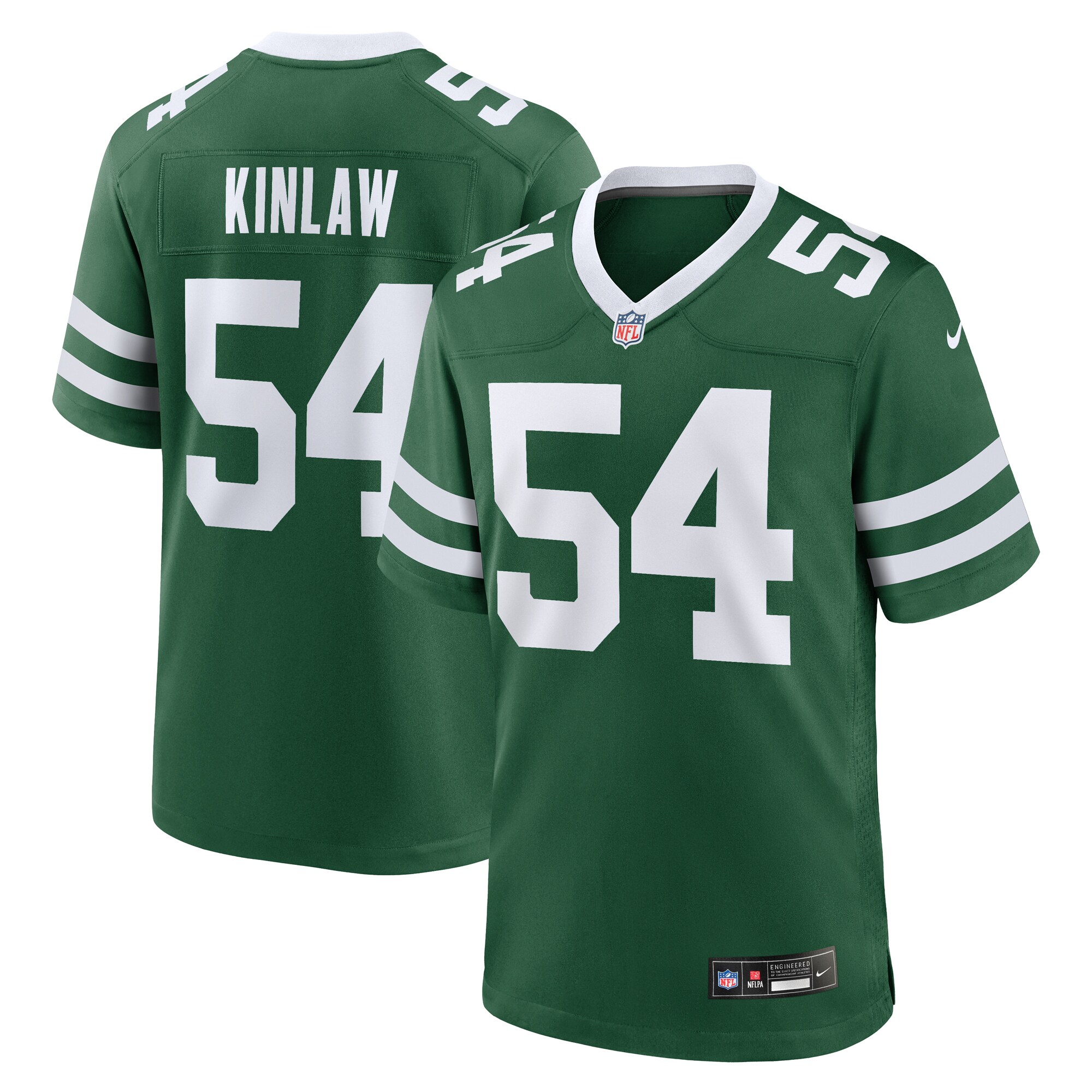 Men's New York Jets Javon Kinlaw Legacy Green Team Game Jersey JS6045 nicesnker