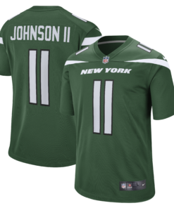 Men's New York Jets Jermaine Johnson II Gotham Green Game Jersey JS6640 nicesnker