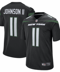 Men's New York Jets Jermaine Johnson II Stealth Black Alternate Game Jersey JS1112 nicesnker