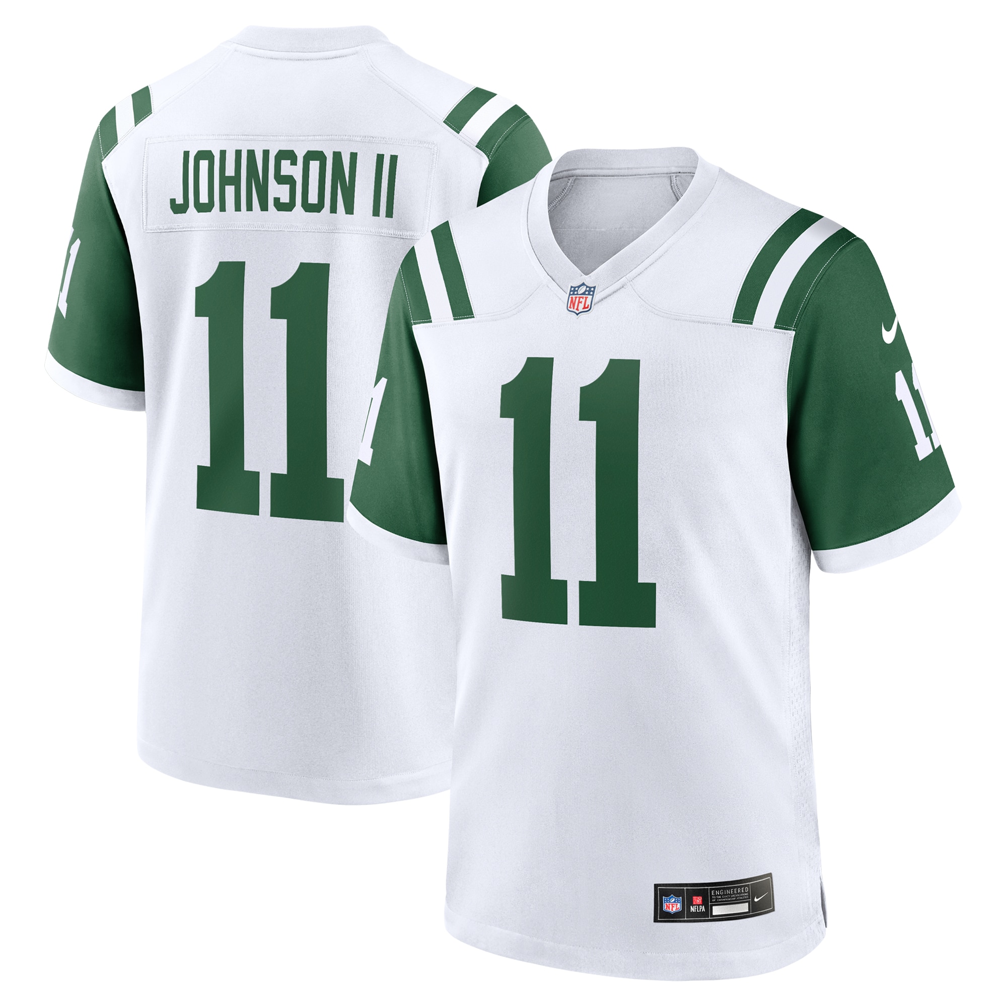 Men's New York Jets Jermaine Johnson II White Classic Alternate Game Jersey JS1238 nicesnker